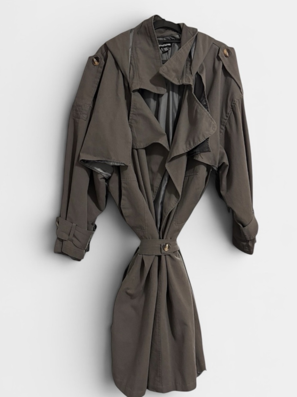 PLT - Women's Dark Oversized Taupe Trench Coat